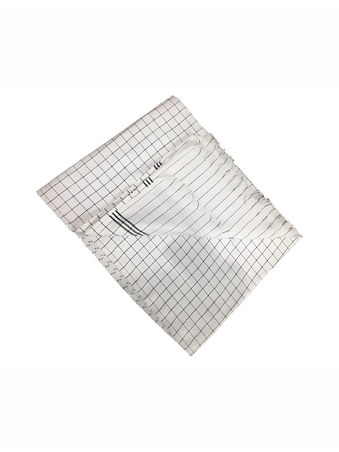 COZYEXPORTS White & Black Checked AC Room 300 GSM Single Bed Dohar-image-13