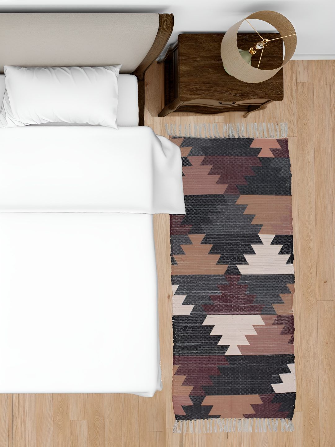 HOMADORN Brown & Black Printed Dhurrie-image-9