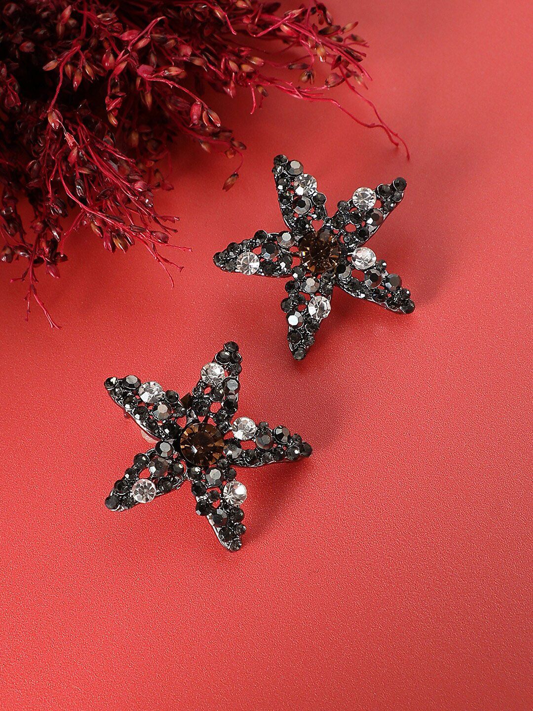 SOHI Silver-Plated Studs Earrings-picture-13