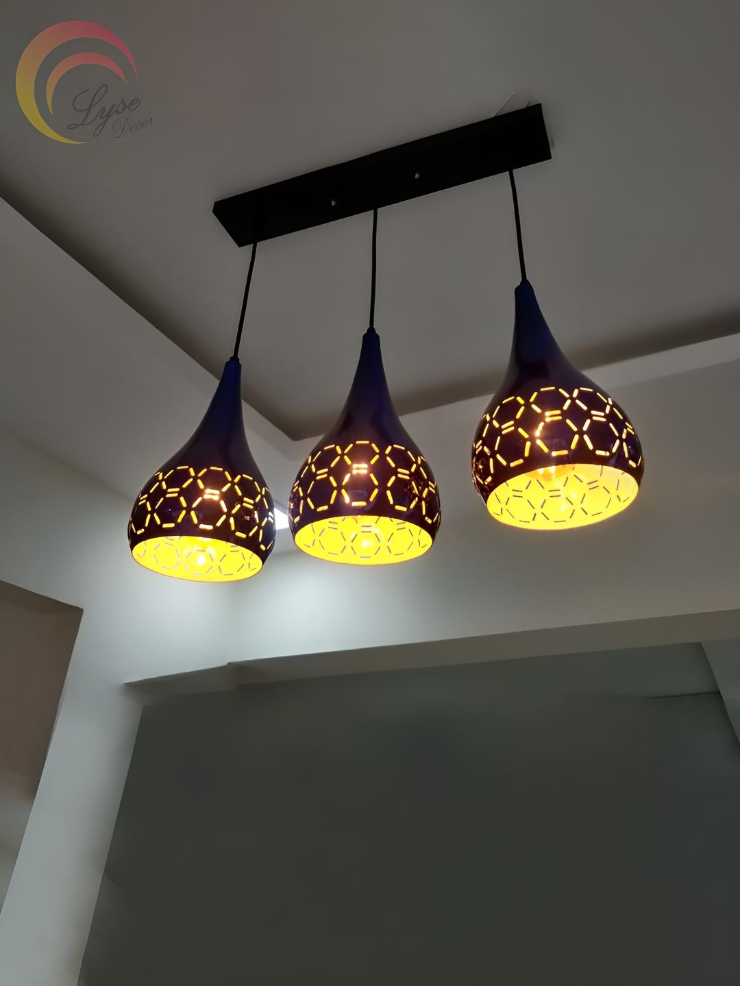 Lyse Decor Blue Contemporary Aluminium Spherical Ceiling Lamp-picture-44