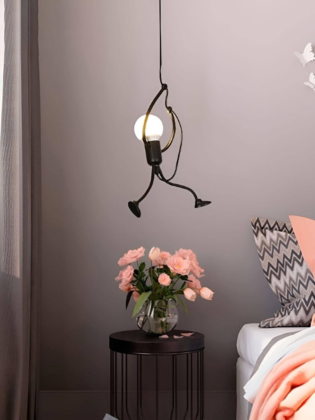 BrightLyt Black Contemporary Metal Abstract Shaped Ceiling Lamp-image-6