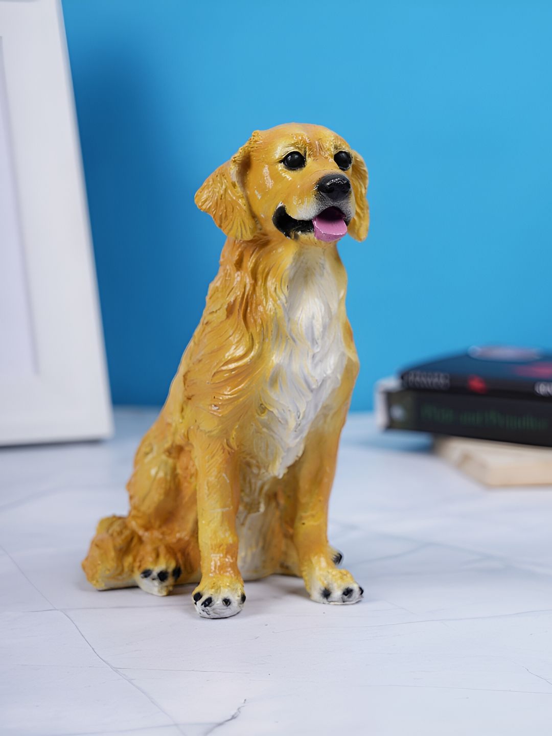 Vikarafty Gold-Toned & White Figurine Dog Statue Showpiece-picture-42