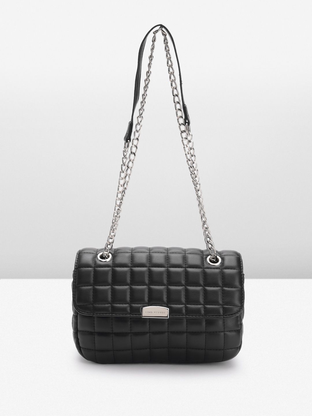 Lino Perros Geometric Textured Structured Shoulder Bag with Quilted Detail-picture-19