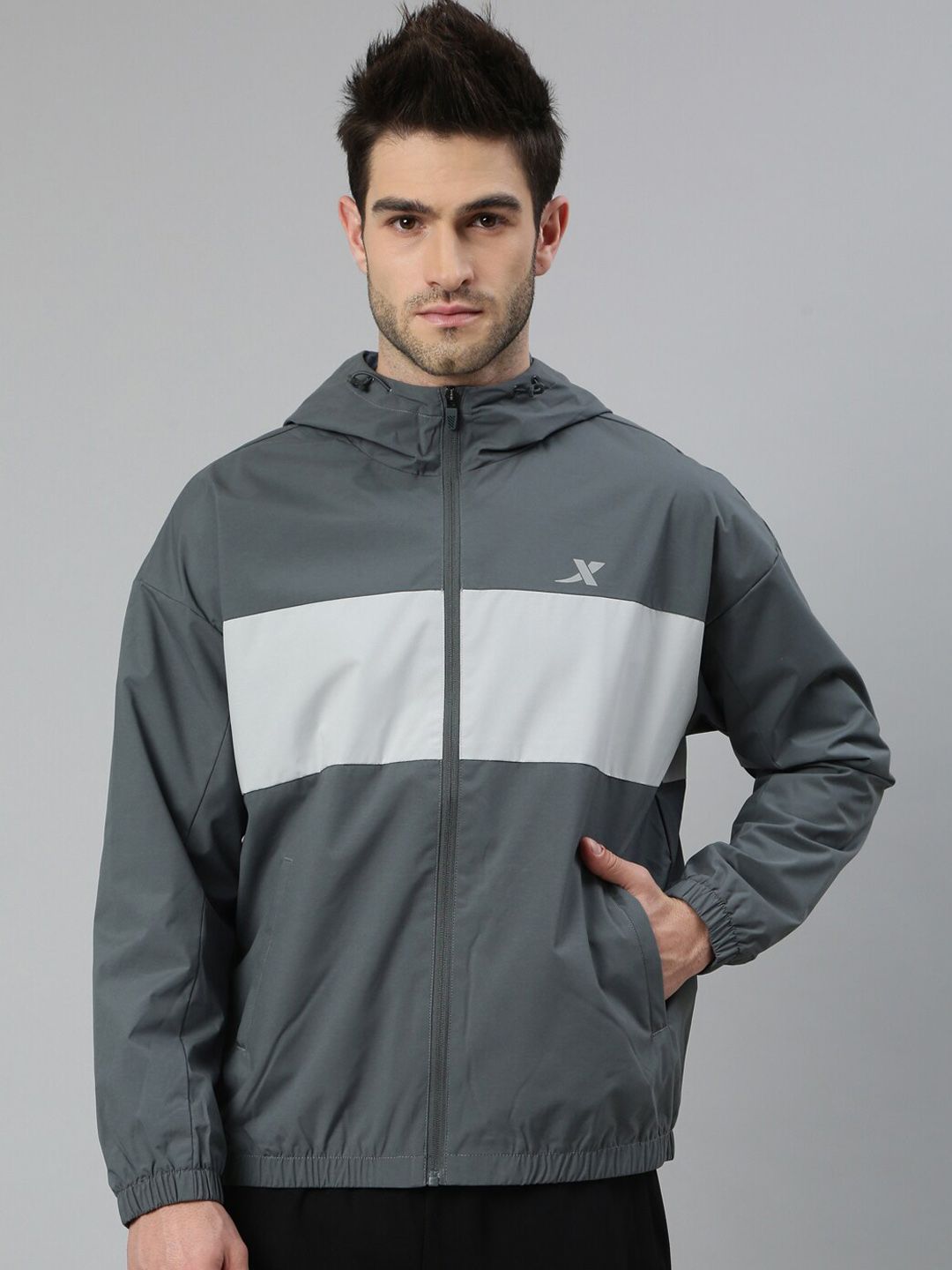 Xtep Colourblocked Hooded Windcheater Running Sporty Jacket-picture-23
