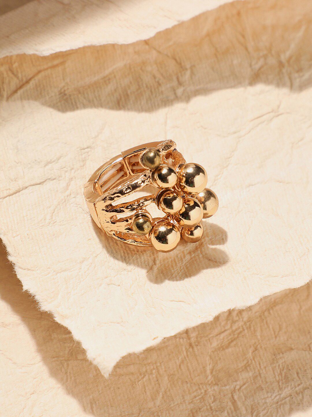 SOHI Gold-Plated Cluster Ball Cocktail Finger Ring-picture-44