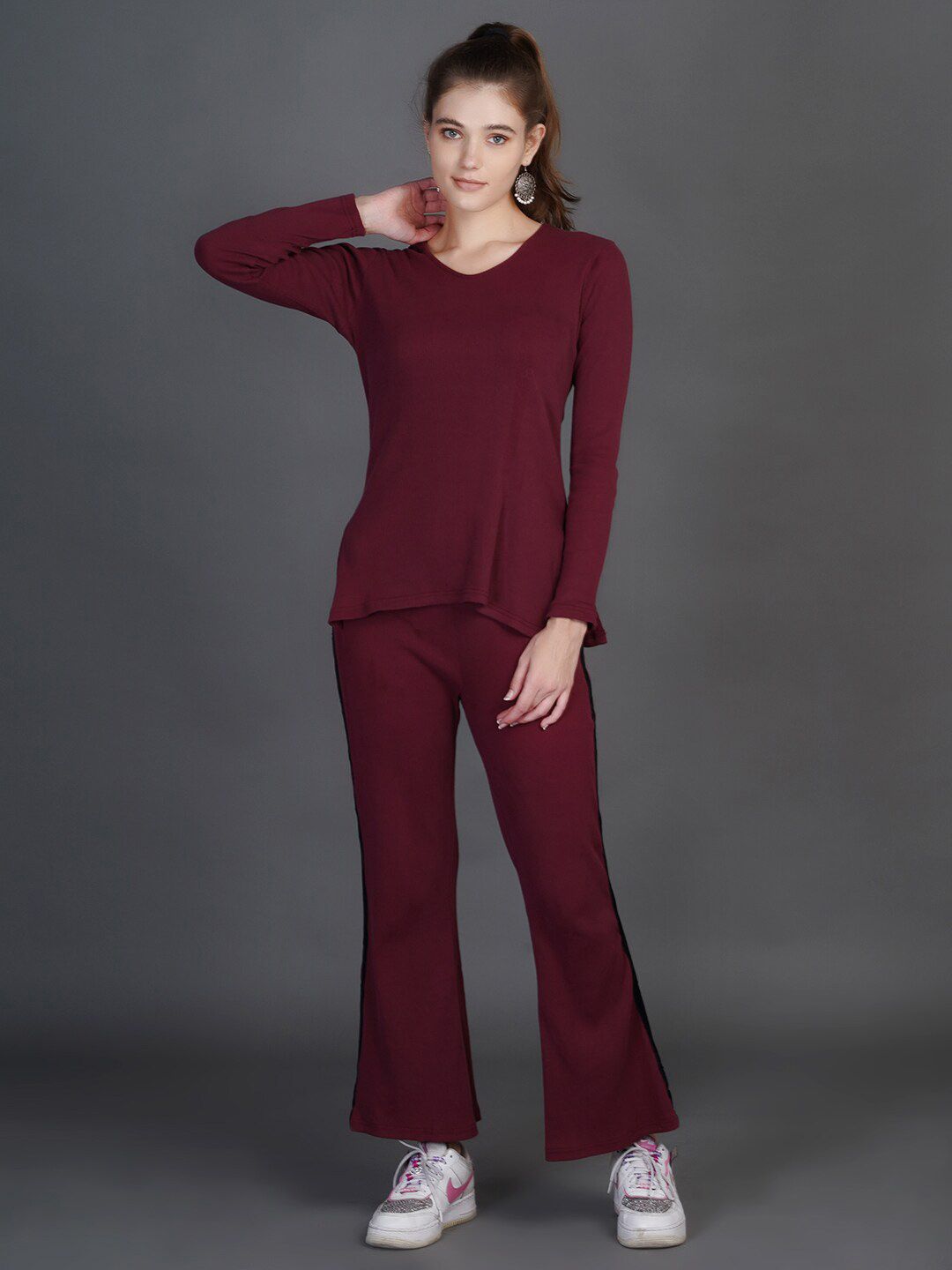 Chemistry V-Neck Top With Trousers