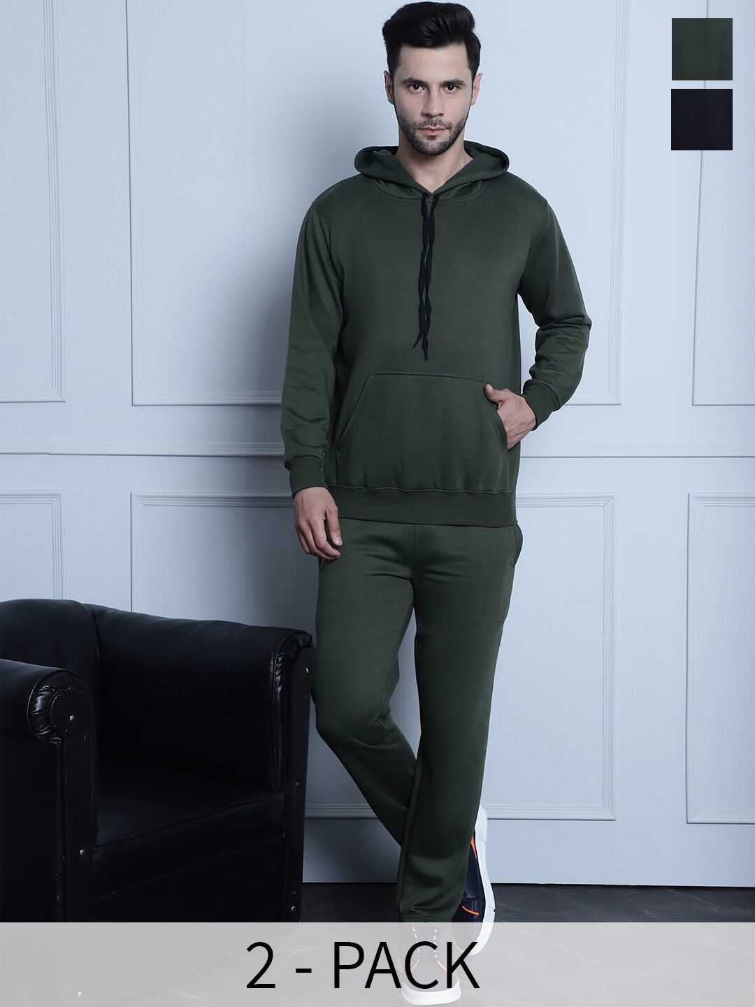 mack jonney VIMAL JONNEY Pack Of 2 Cotton Fleece Hooded Tracksuits-picture-13