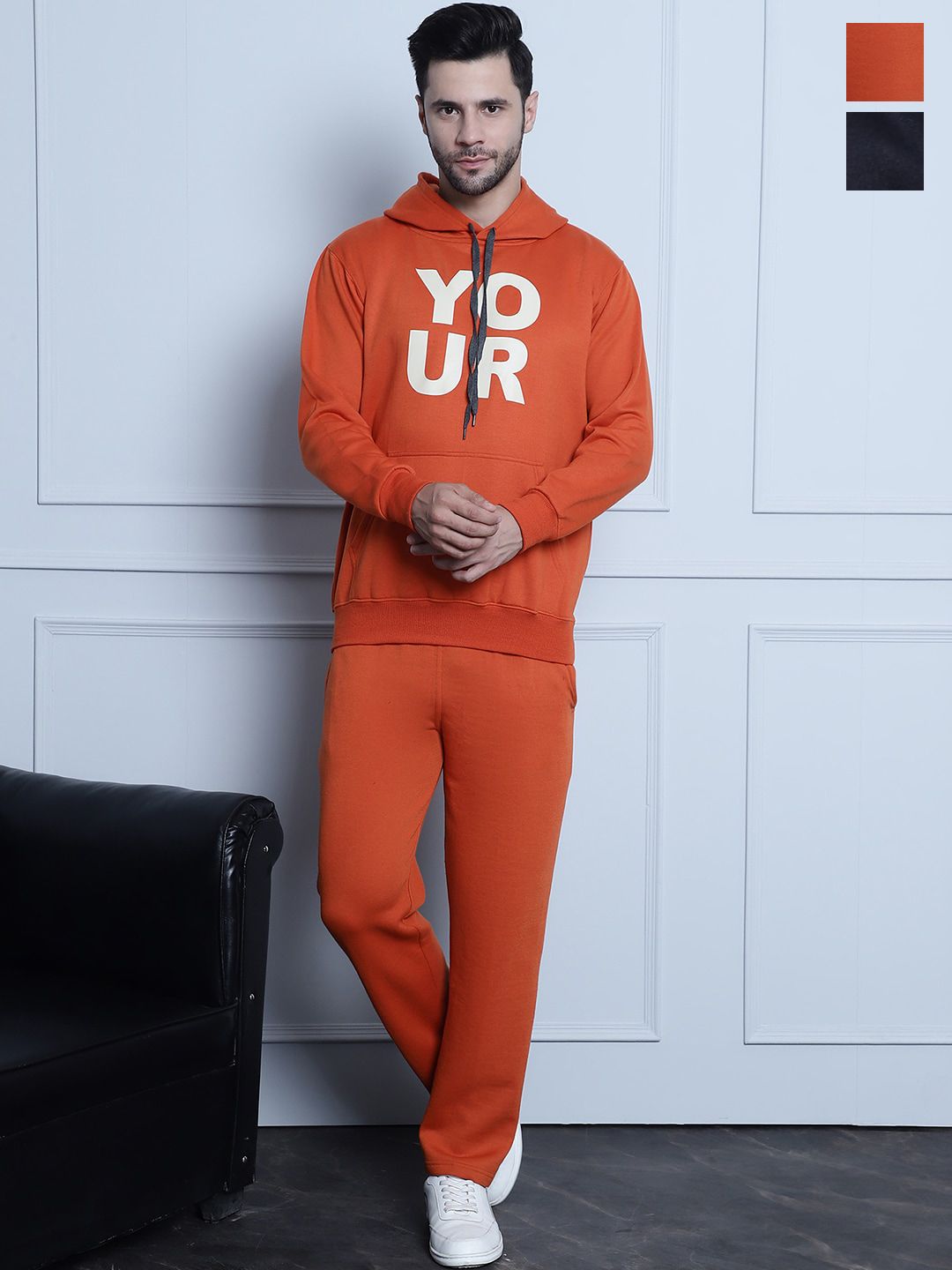 VIMAL JONNEY Pack Of 2 Printed Hooded Fleece Cotton Tracksuits-image-42
