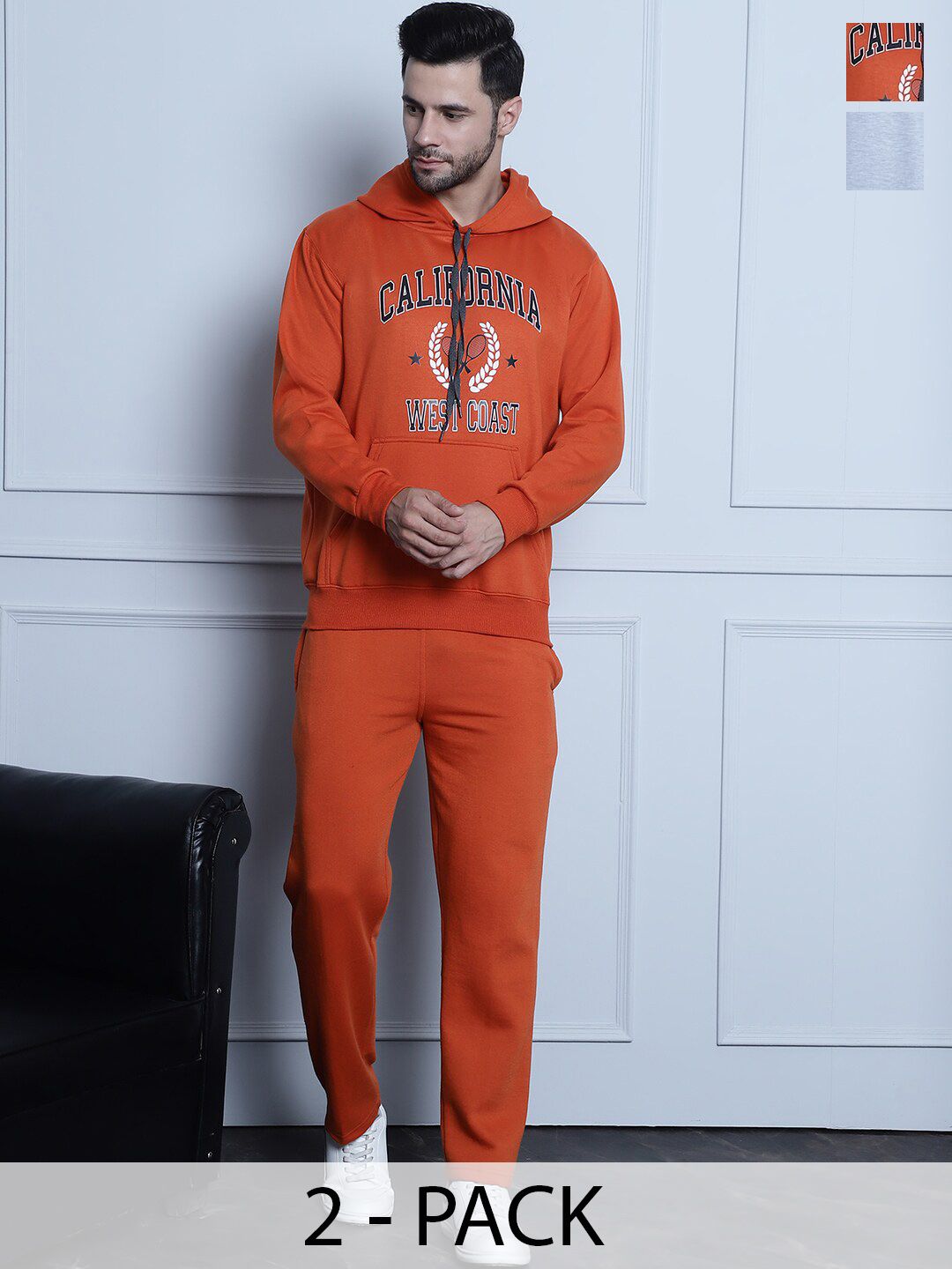 mack jonney VIMAL JONNEY Pack Of 2 Cotton Fleece Hooded Tracksuits-picture-19