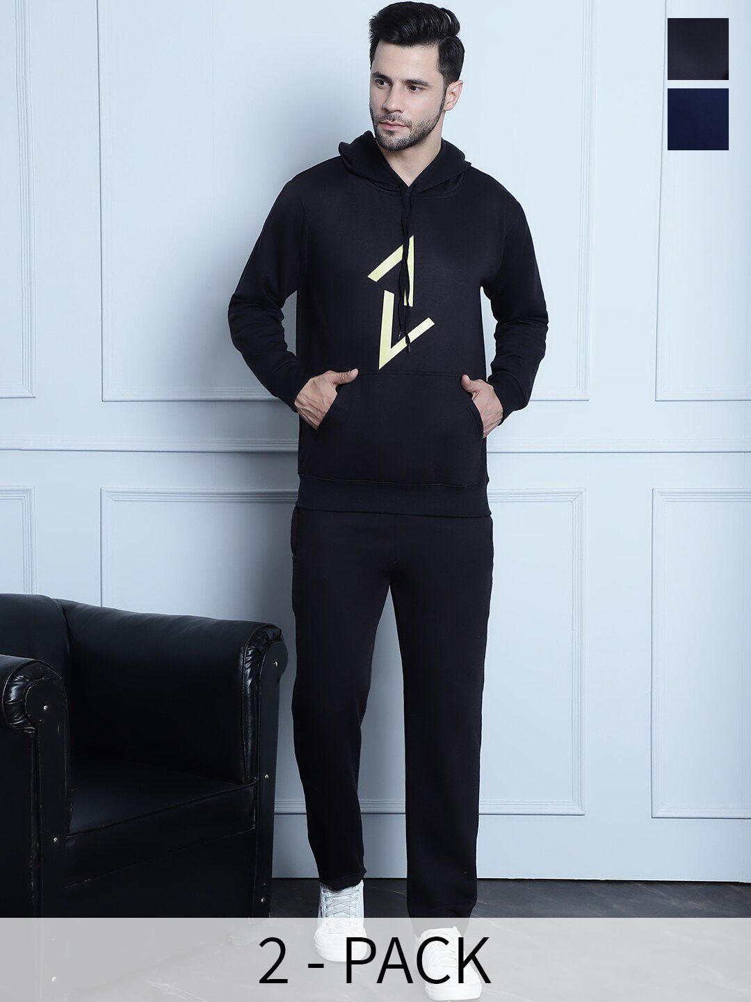 mack jonney VIMAL JONNEY Pack Of 2 Typography Printed Cotton Fleece Tracksuits-picture-29