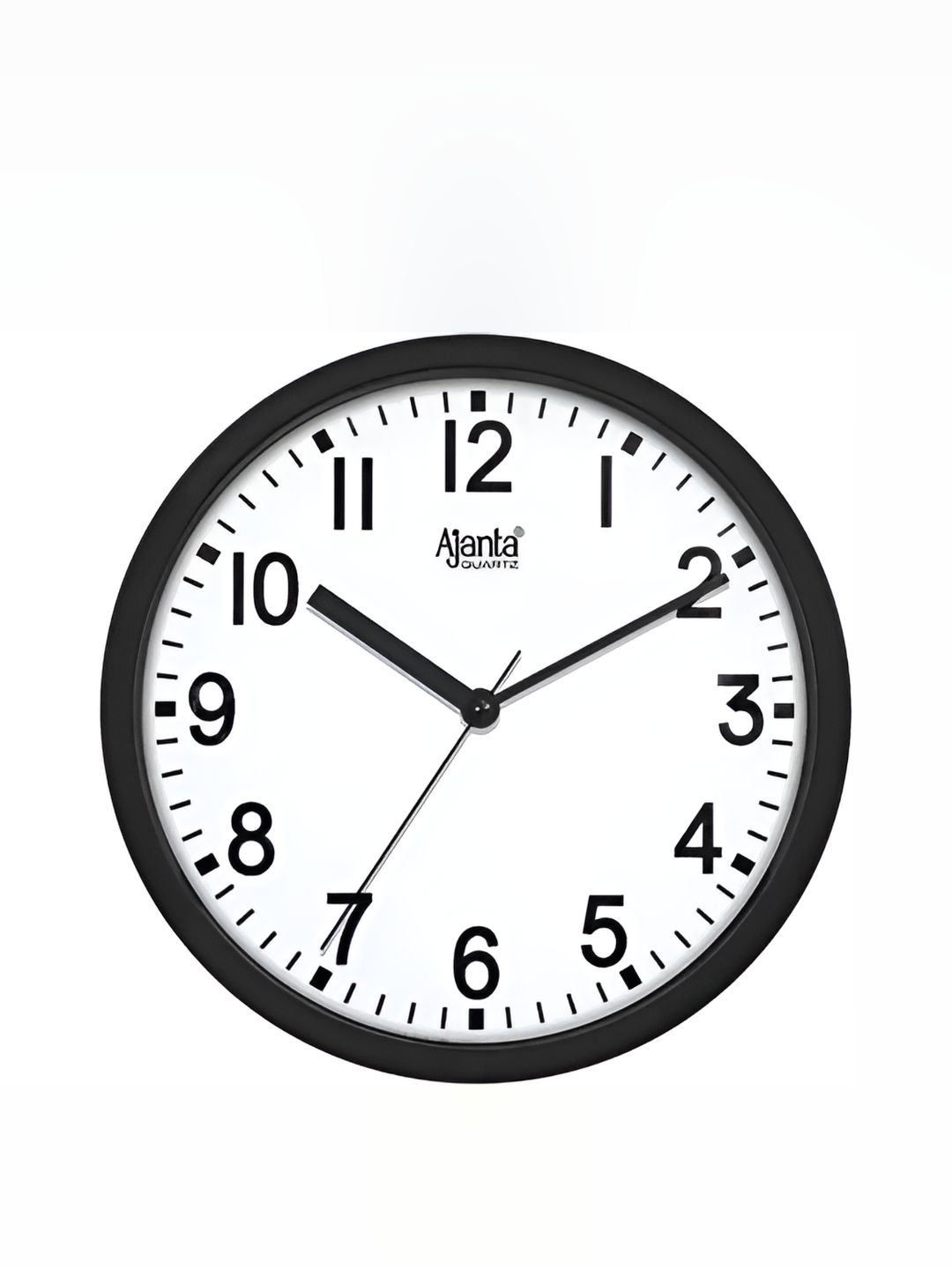 Ajanta Black & White Solid Round Analogue Wall Clock