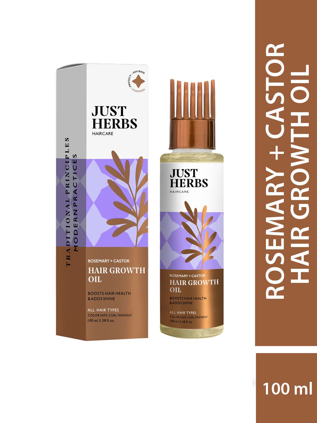 Just Herbs Hair Growth Hair Oil with Rosemary & Castor - 100 ml-picture-43