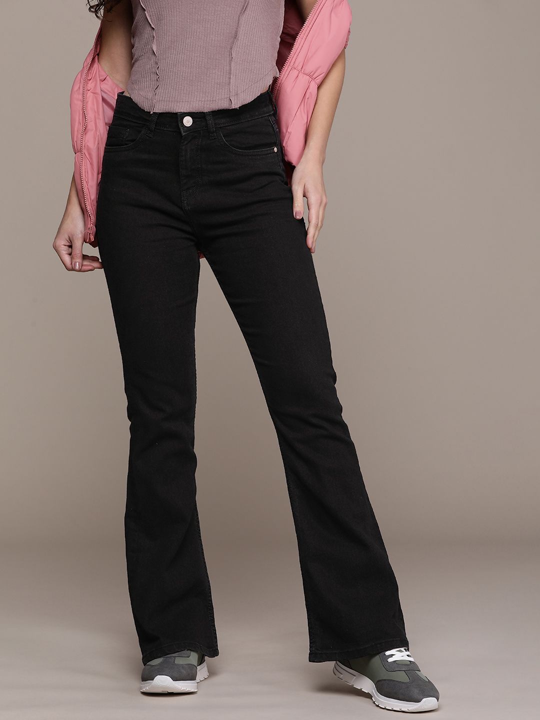 The Roadster Life Co. Women Skinny Flared Fit High-Rise Light Fade Stretchable Jeans