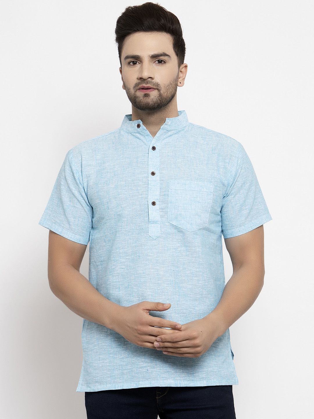 Sayesha Band Collar Cotton Straight Kurta-picture-29