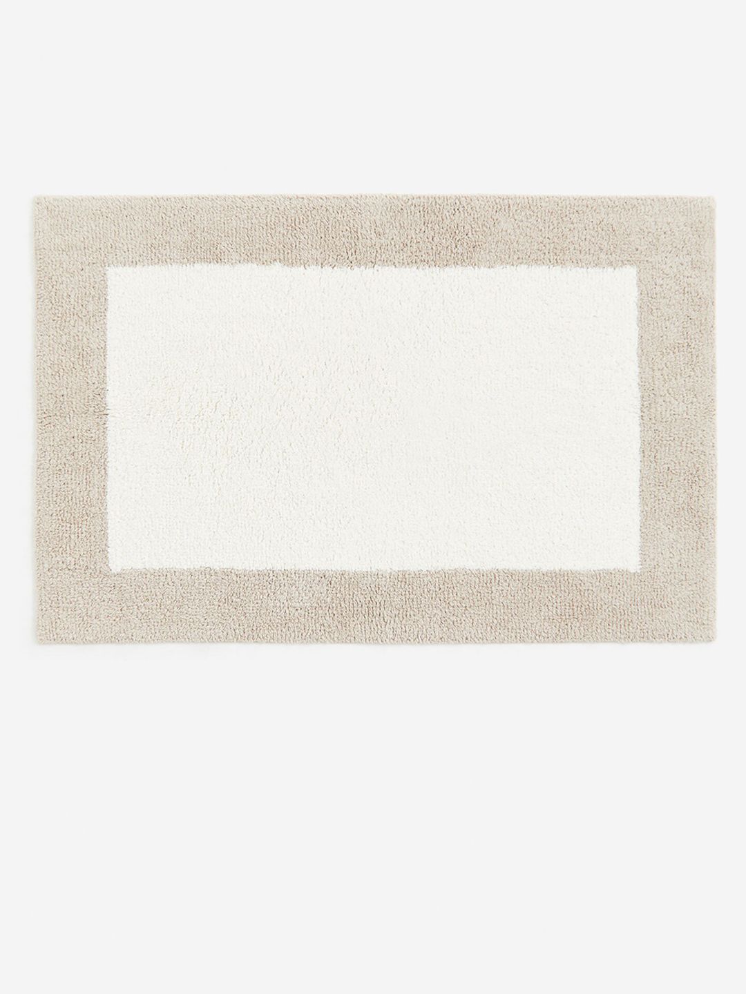 H&M Beige & Cream Colored Pure Cotton Tufted Bath Mat-image-13