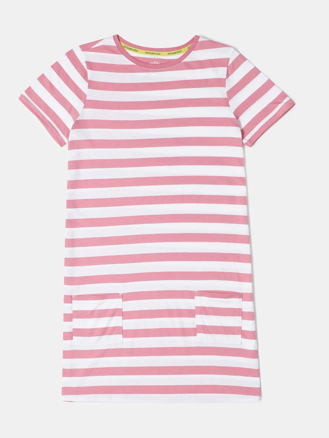 Jockey Girls Combed Cotton Striped Relaxed Fit Short Sleeve Sleep Dress - AG72-picture-28
