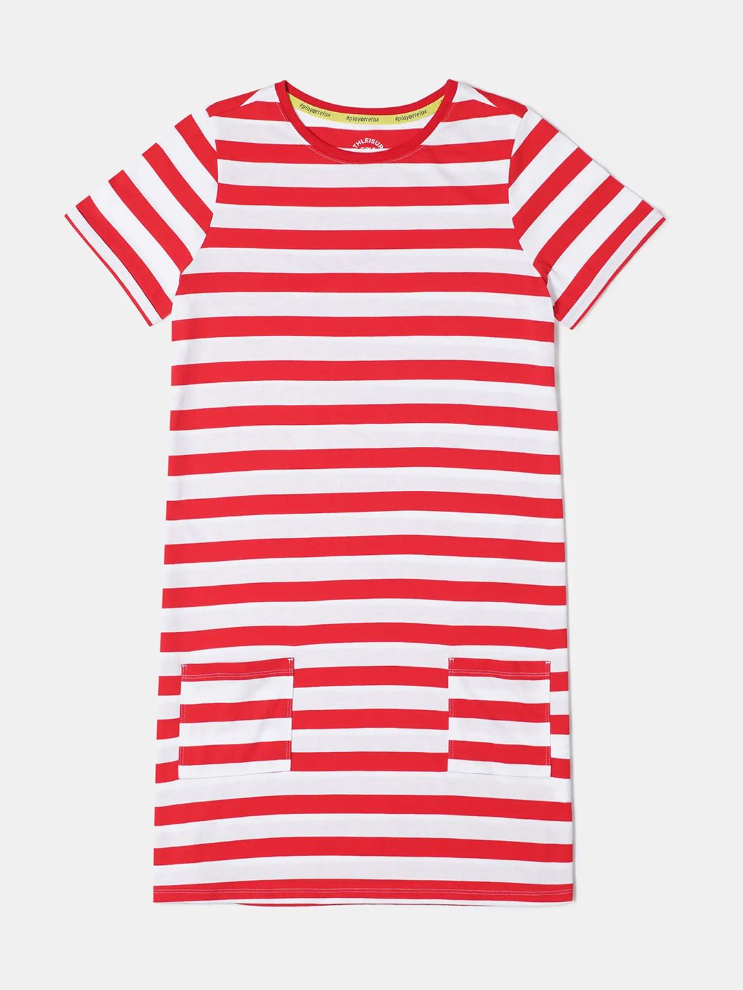 Jockey Girls Combed Cotton Striped Relaxed Fit Short Sleeve Sleep Dress - AG72-image-49