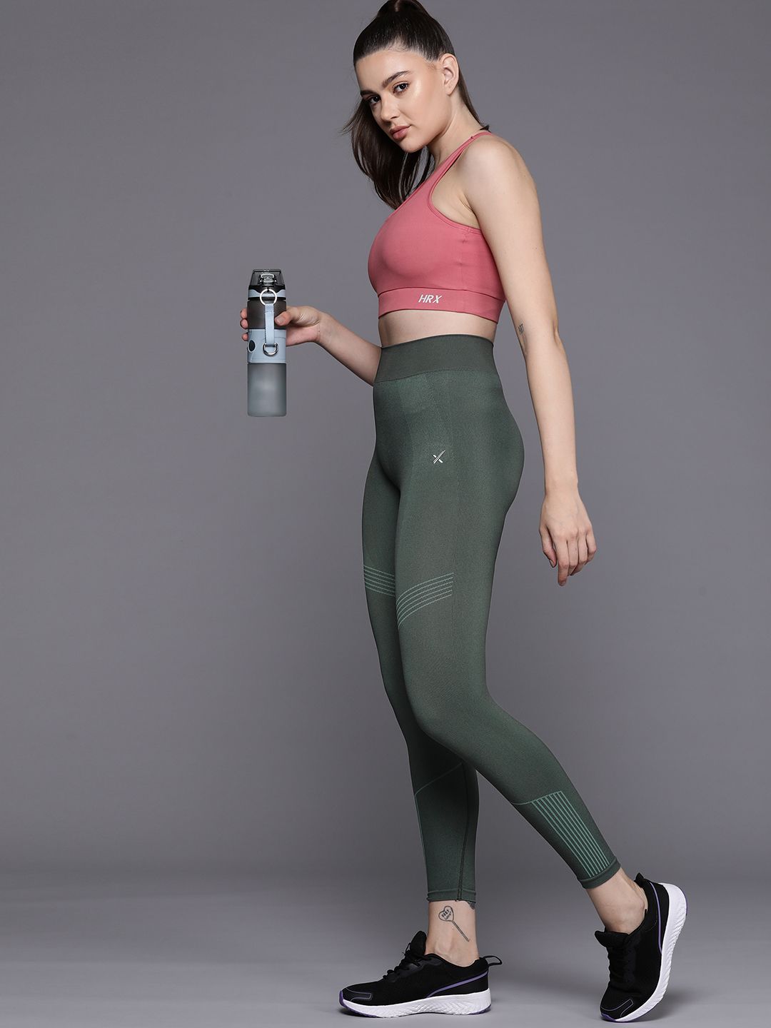 HRX By Hrithik Roshan Antimicrobial Rapid-Dry Seamless Yoga Tights-picture-30