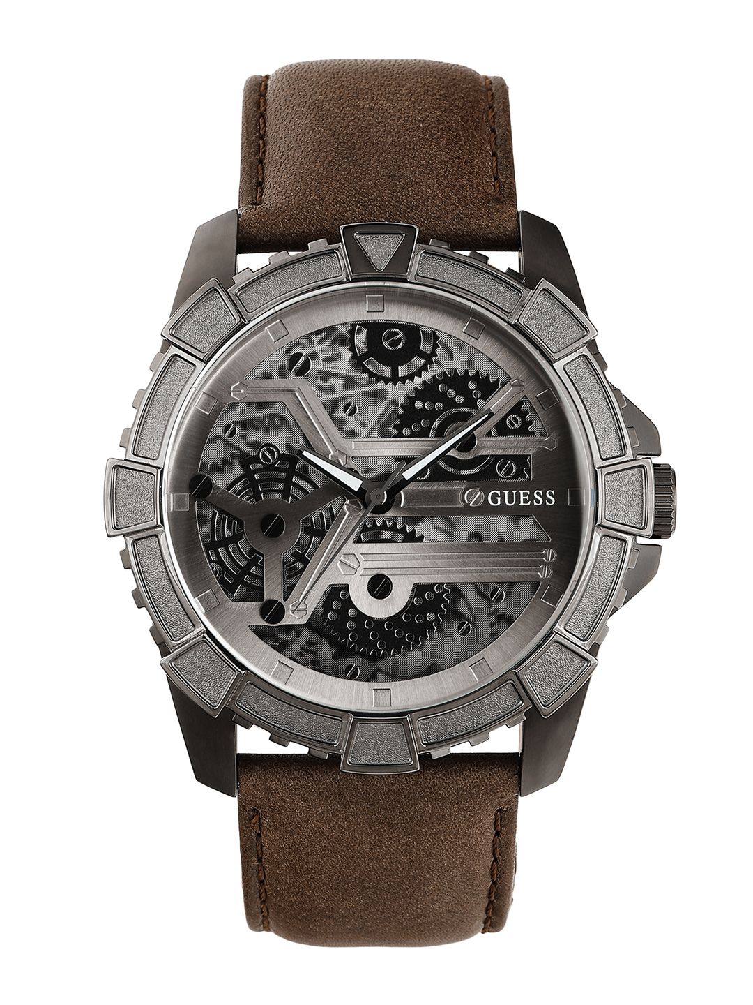 GUESS Men Leather Analogue Watch U0274G1M
