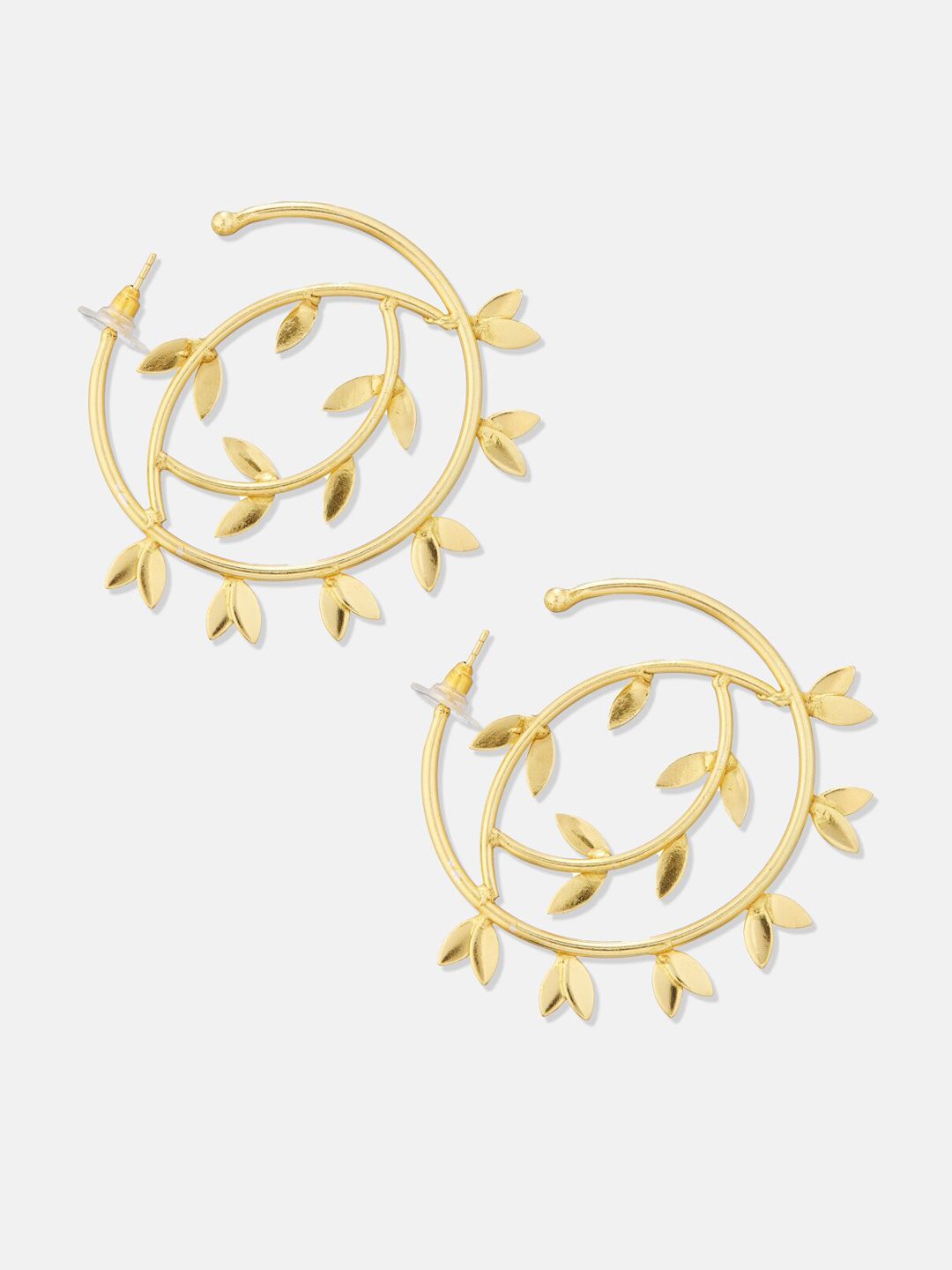 ATIBELLE Set Of 2 Gold-Plated Brass Half Hoop Earrings