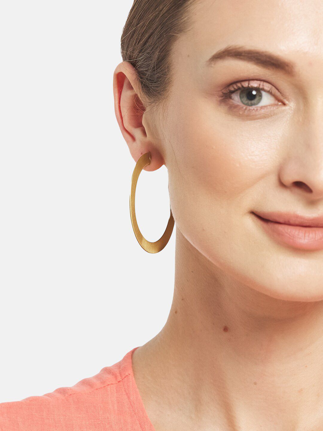 ATIBELLE Set Of 2 Gold-Plated Brass Half Hoop Earrings