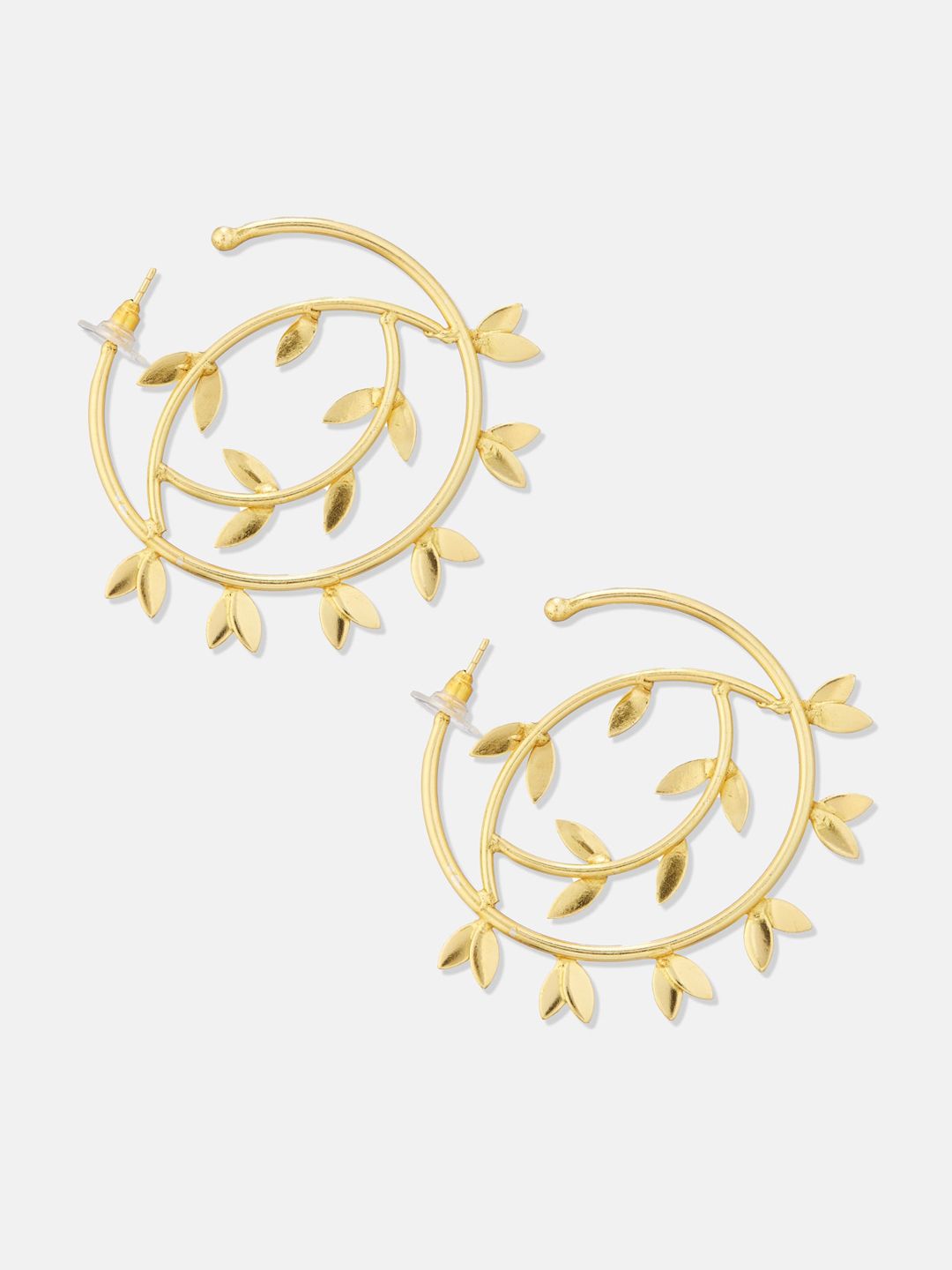 ATIBELLE Set Of 2 Gold-Plated Brass Half Hoop & Drop Earrings