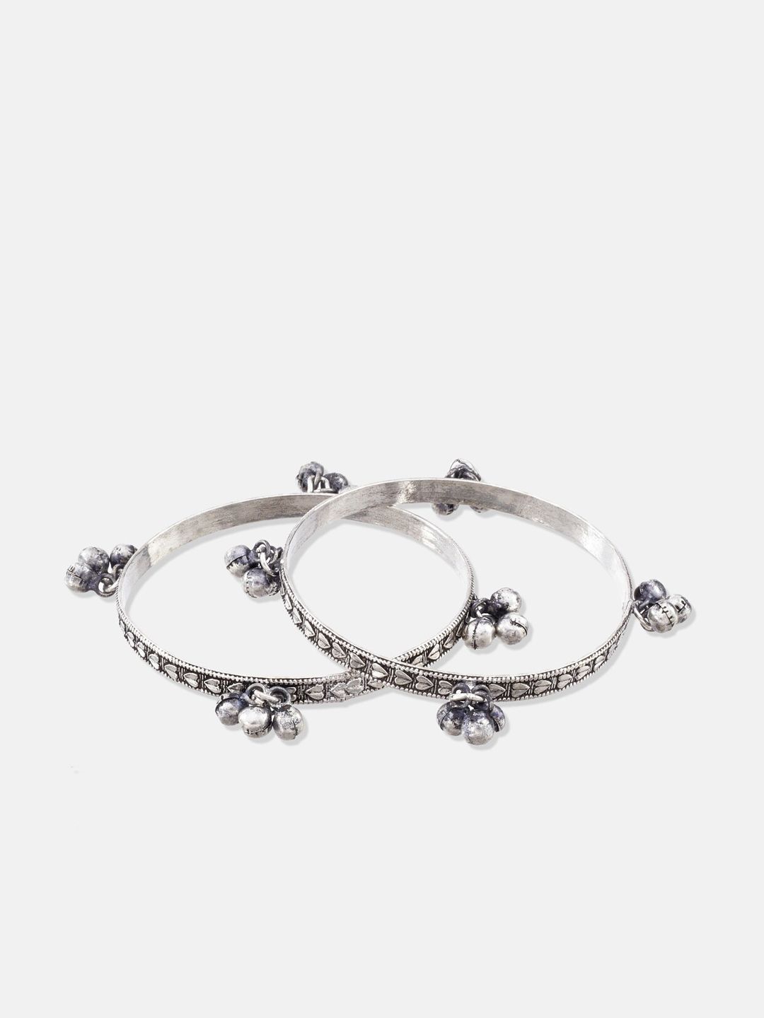 ATIBELLE Silver-Plated Stone Studded & Beaded Jewellery Set