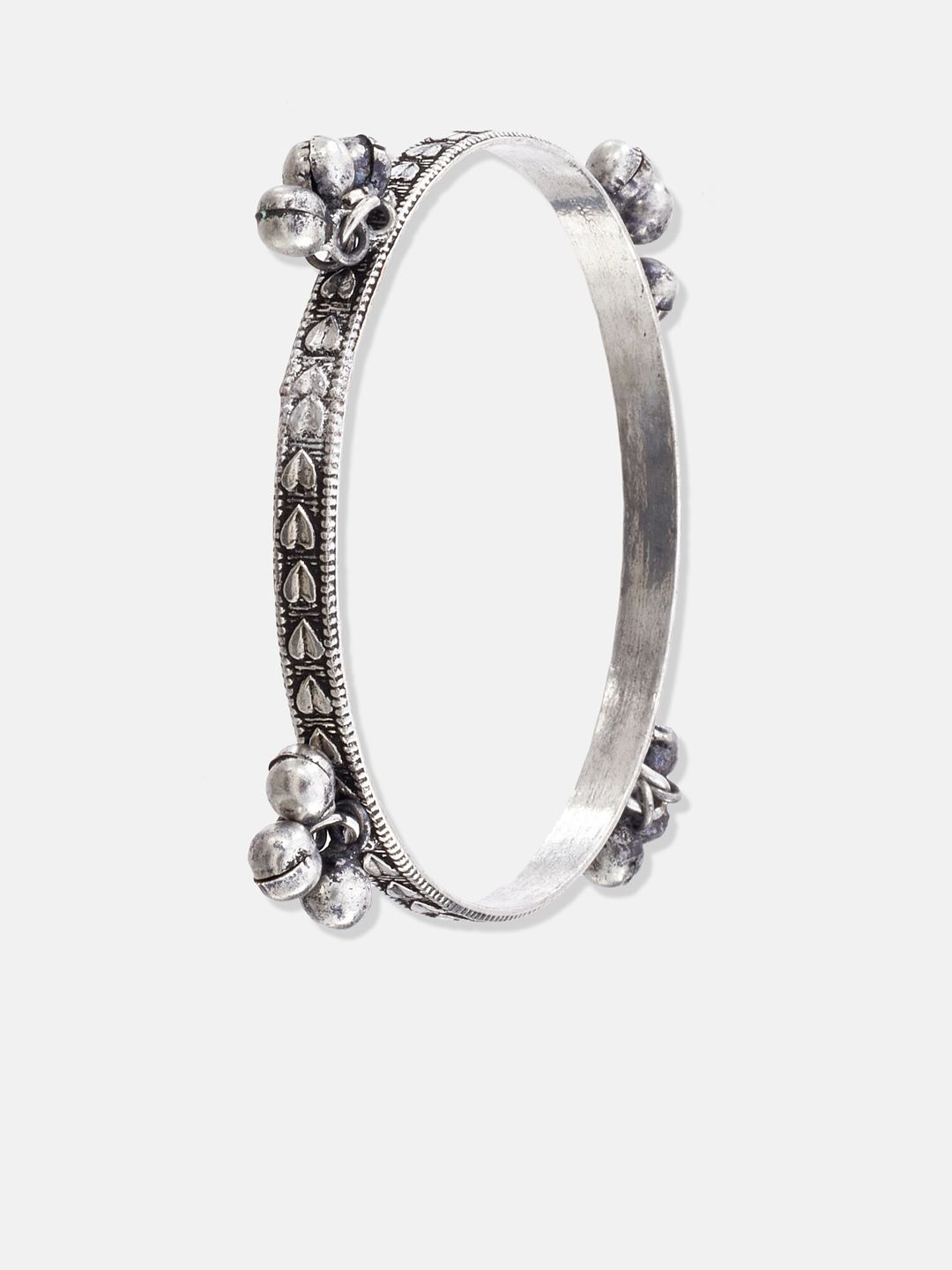 ATIBELLE Silver-Plated Stone Studded & Beaded Jewellery Set