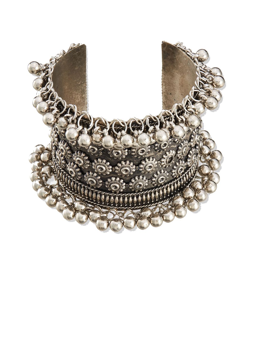 ATIBELLE Set Of 3 Silver-Plated Stone Studded & Beads Beaded Jewellery Set