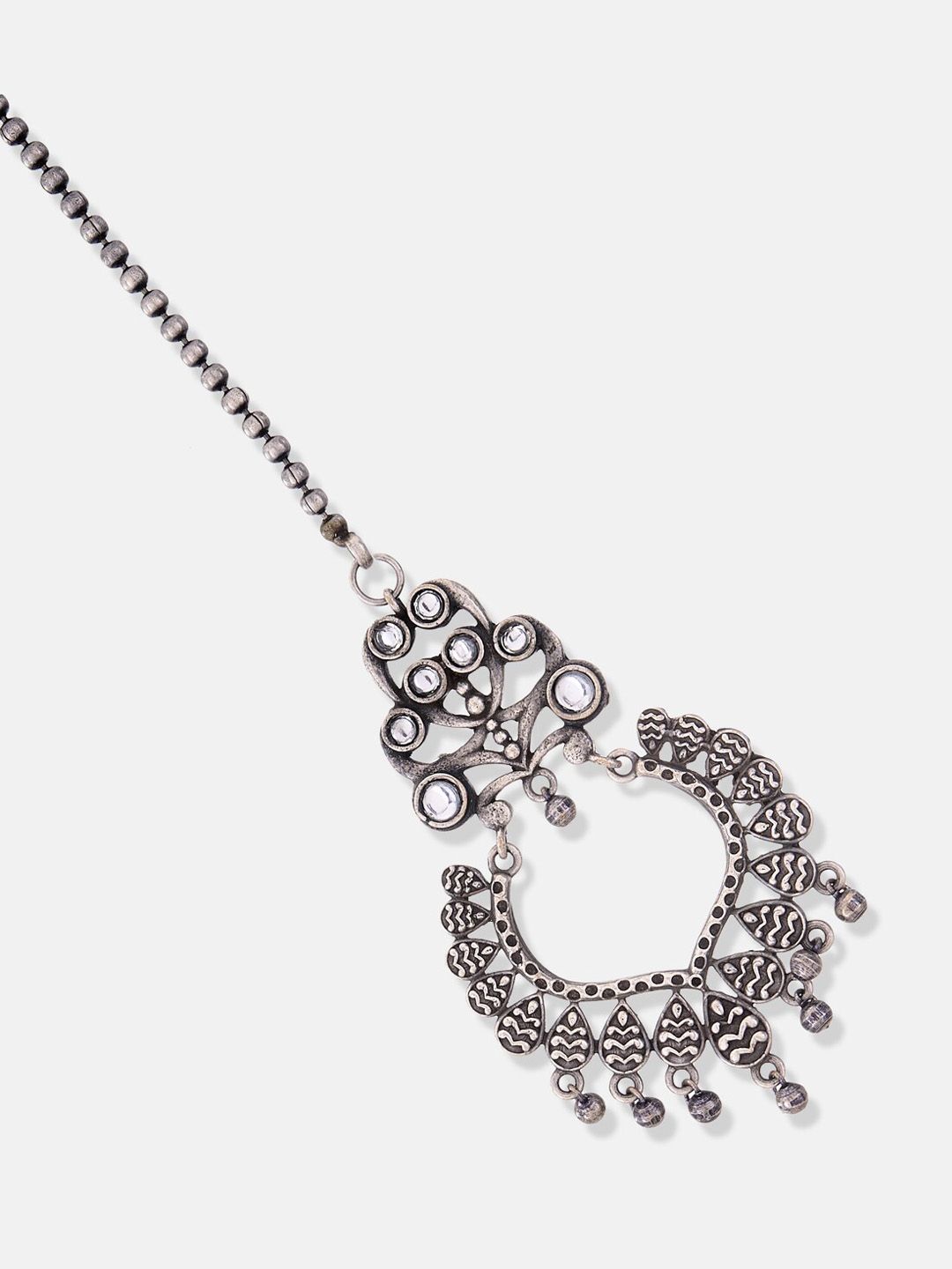 ATIBELLE Silver-Plated Ghunghroo Studded & Beaded Jewellery Set