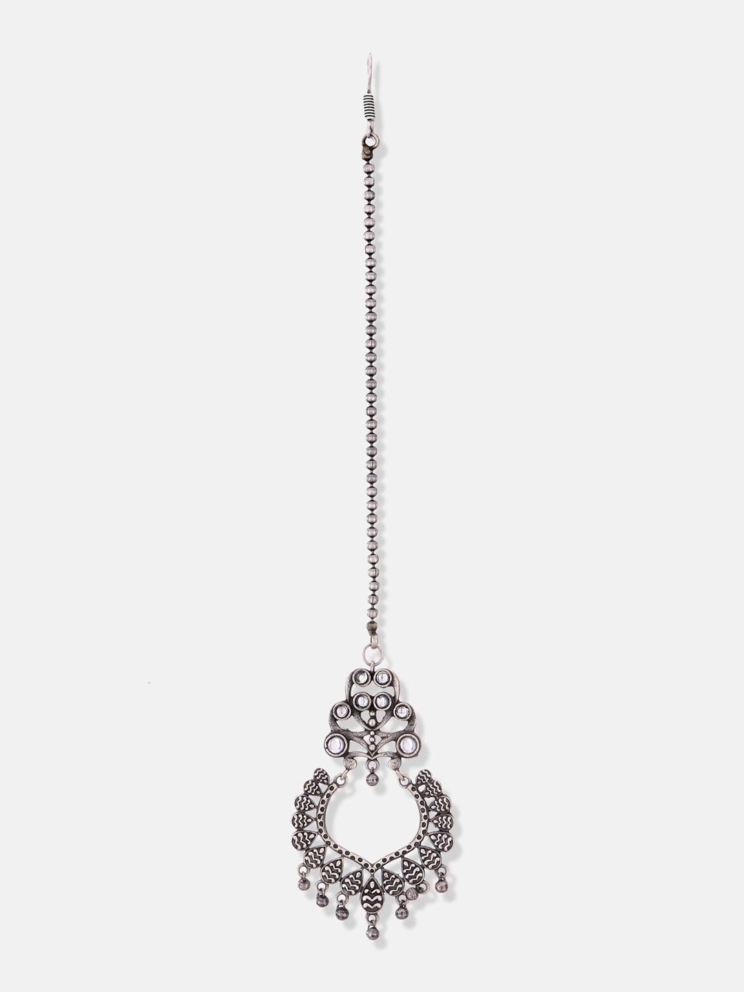 ATIBELLE Silver-Plated Ghunghroo Studded & Beaded Jewellery Set