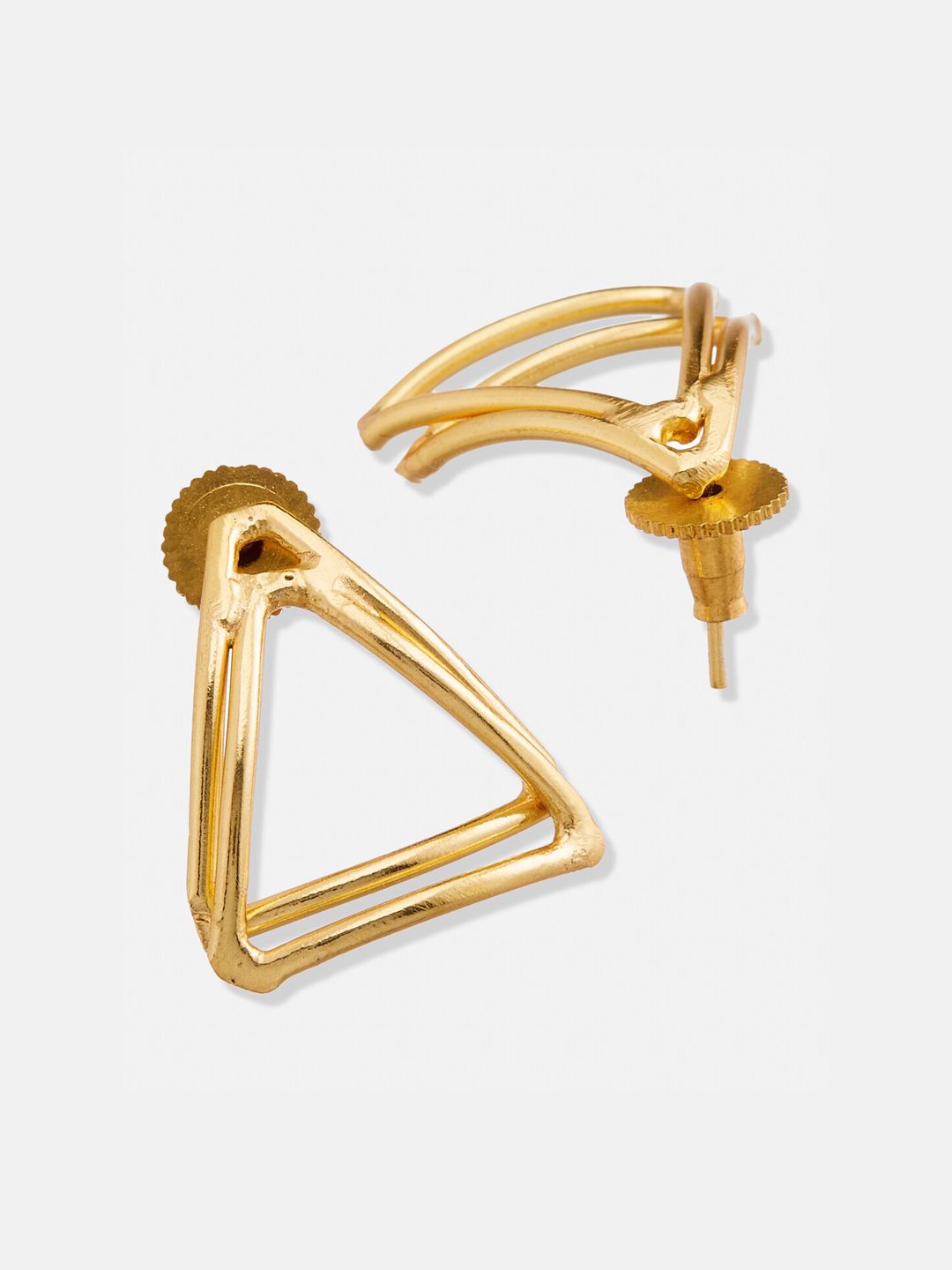 ATIBELLE Set Of 2 Gold-Plated Brass Half Hoop & Drop Earrings