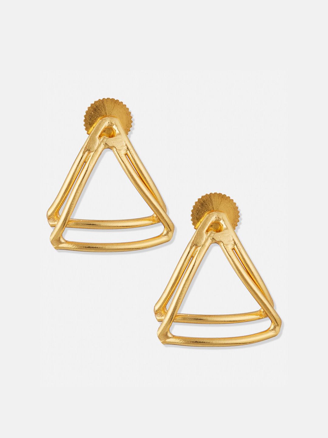 ATIBELLE Set Of 2 Gold-Plated Brass Half Hoop & Drop Earrings