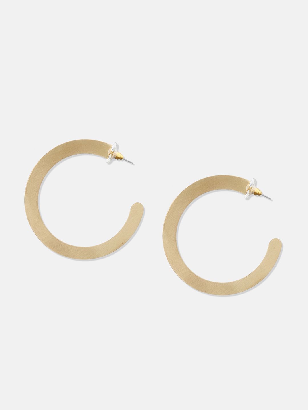 ATIBELLE Set Of 3 Gold-Plated Stone-Studded Brass Half Hoop & Drop Earrings