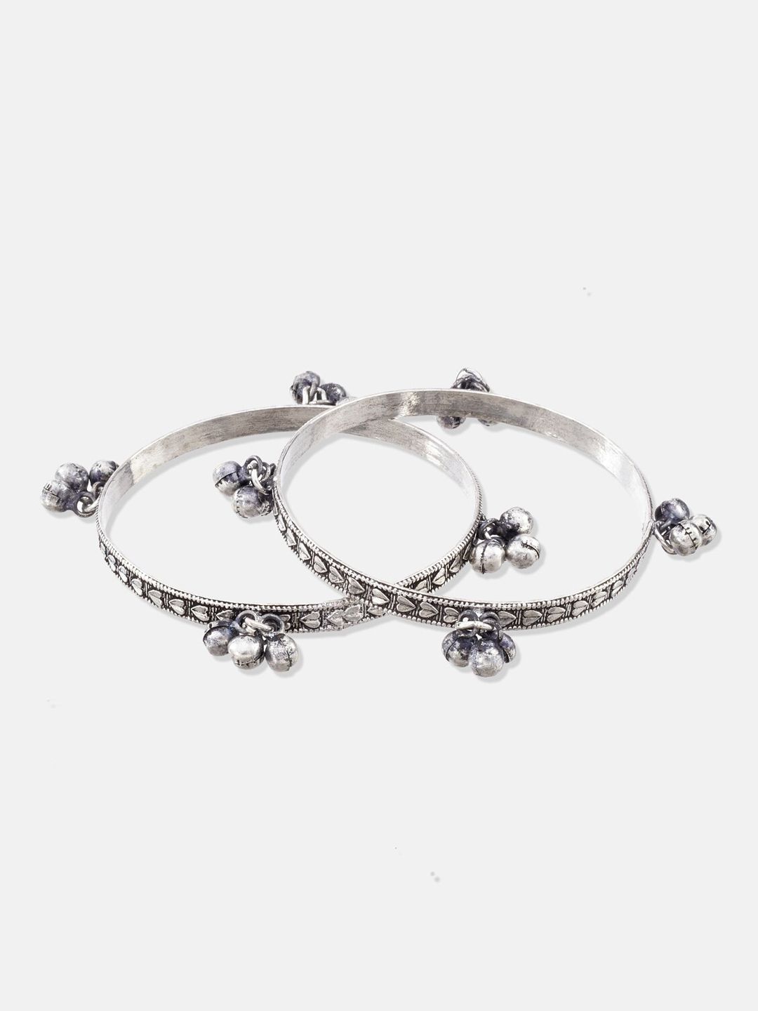 ATIBELLE Silver-Plated Stone Studded & Beaded Jewellery Set