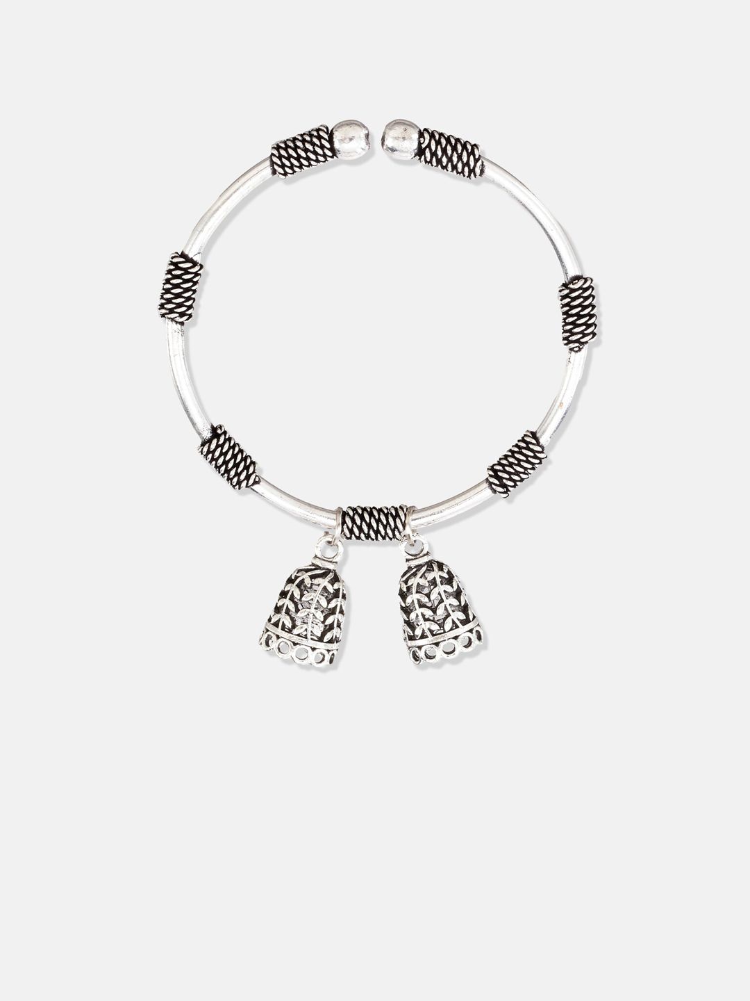 ATIBELLE Silver-Plated Stone Studded & Beaded Jewellery Set