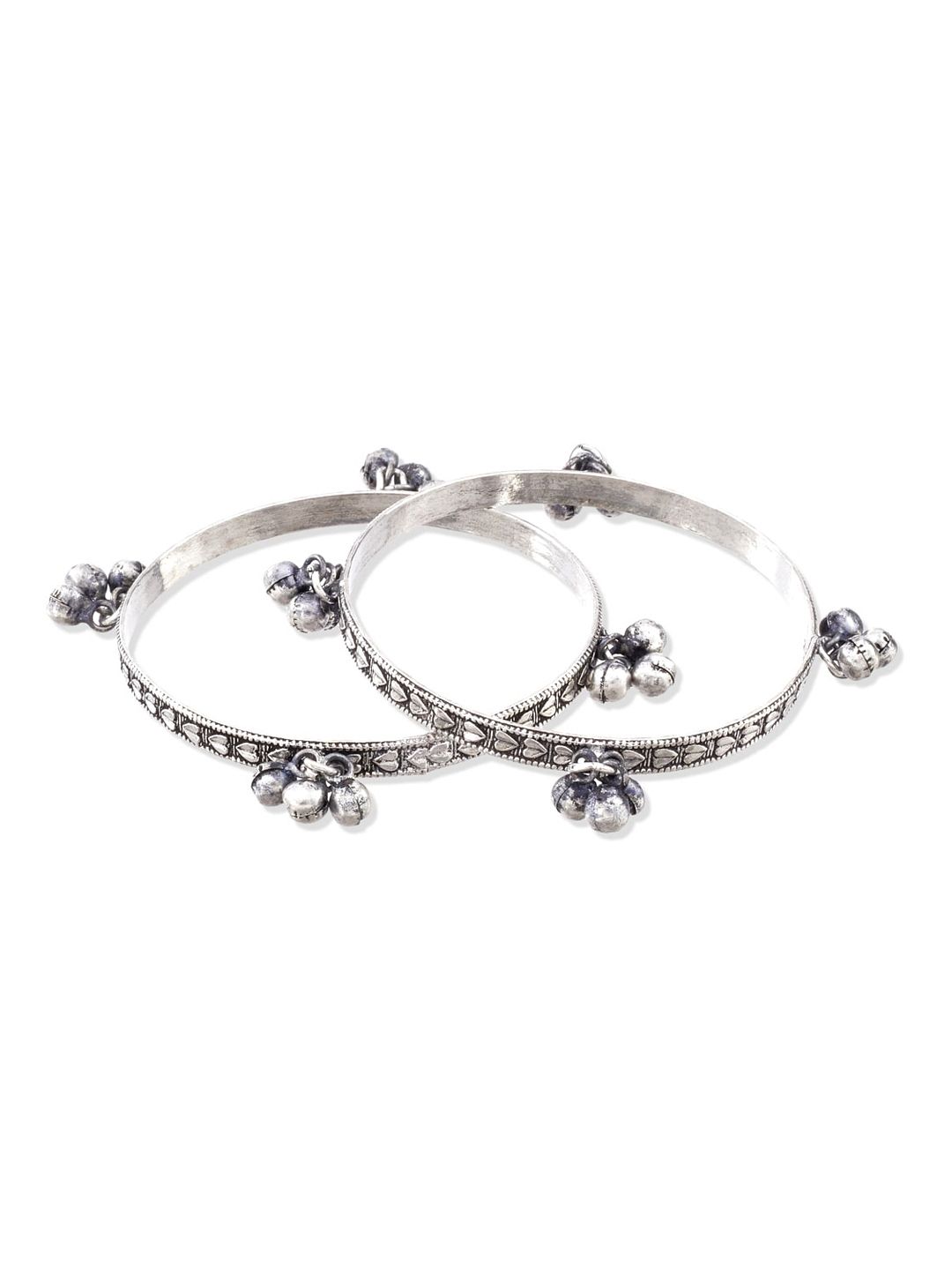 ATIBELLE Silver-Plated Stone Studded & Beaded Jewellery Set
