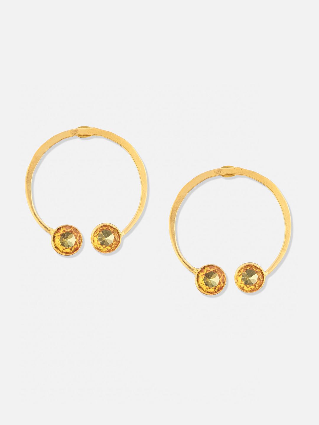 ATIBELLE Set Of 2 Gold-Plated Stone-Studded Brass Drop Earrings