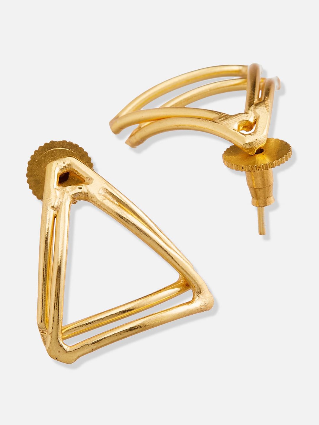 ATIBELLE Set Of 2 Gold-Plated Stone-Studded Brass Drop Earrings