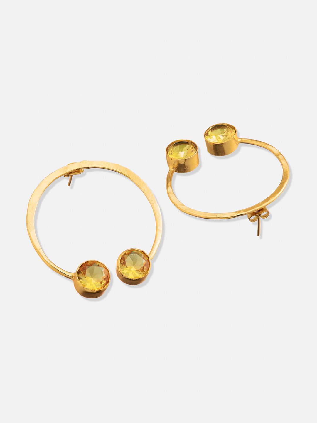 ATIBELLE Set Of 2 Gold-Plated Stone-Studded Brass Drop Earrings
