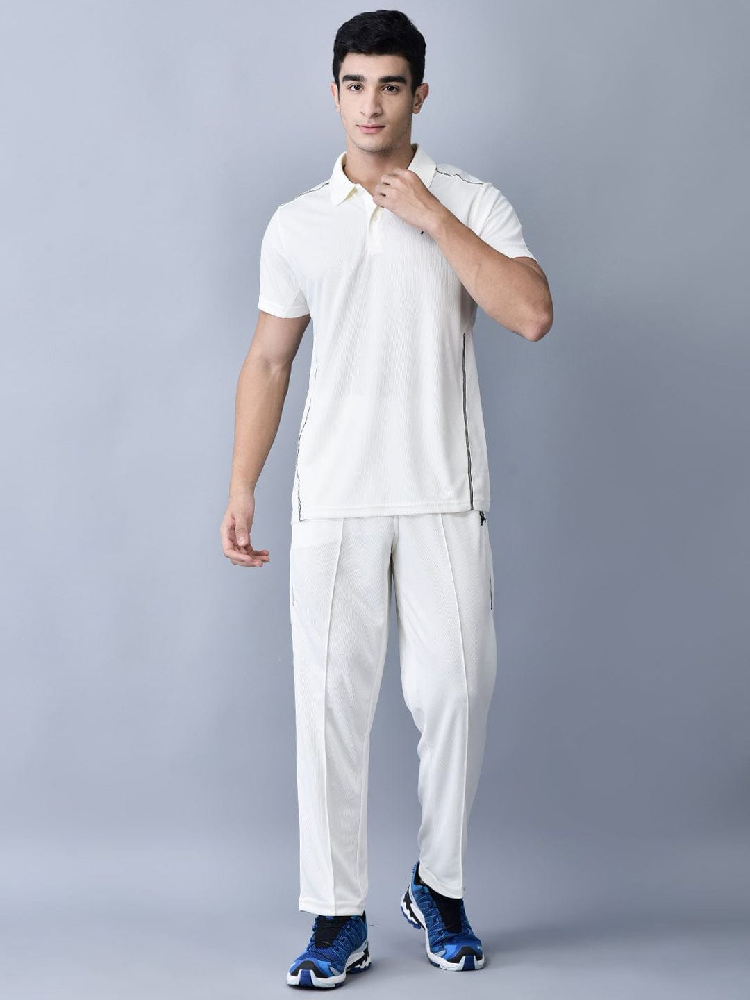 Trenz Polo Collar Short Sleeves Cricket Sports T-shirt With Track Pants-picture-12