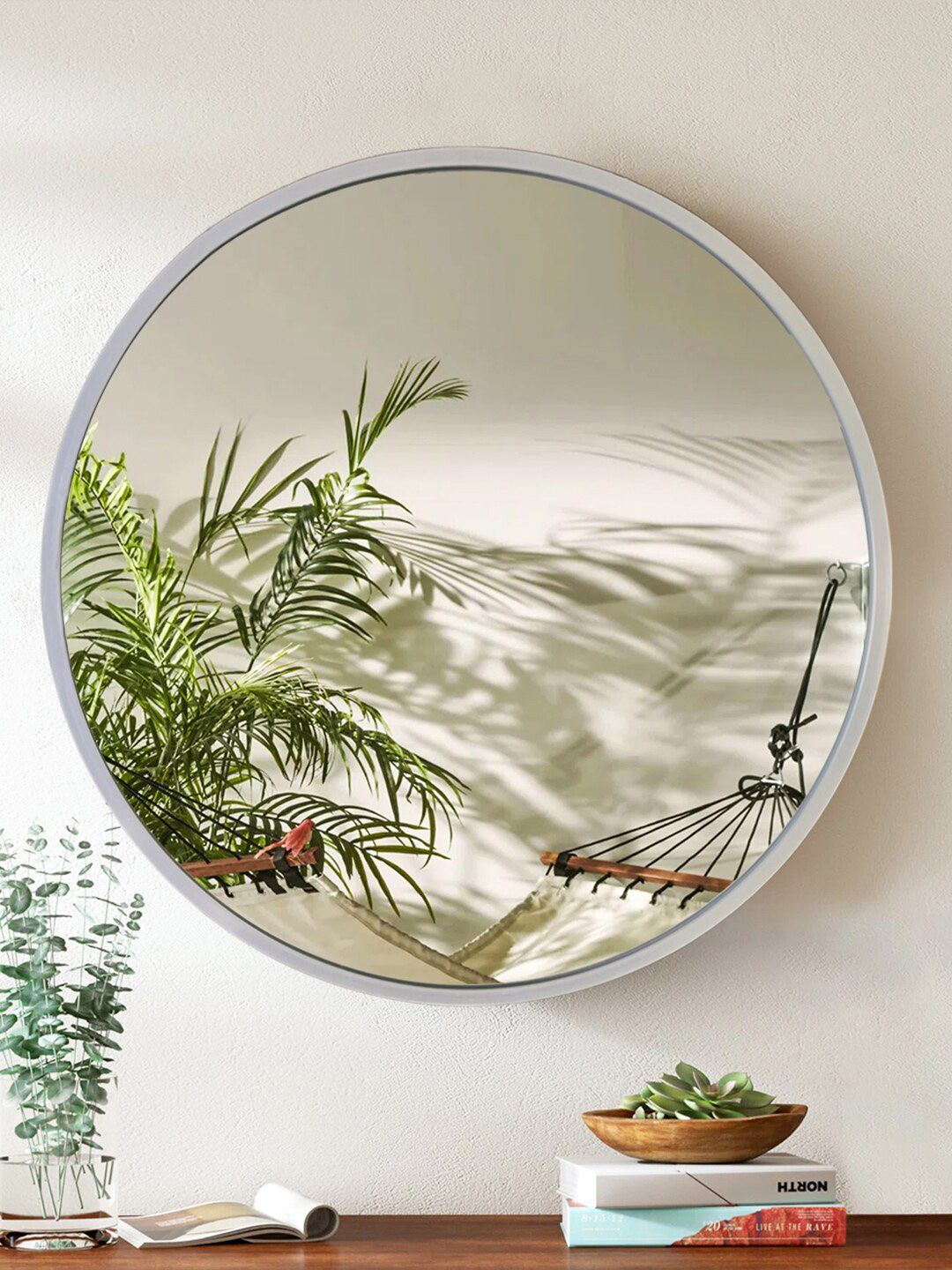 Art Street Silver Toned Framed Make-Up Wall Mirror-picture-47