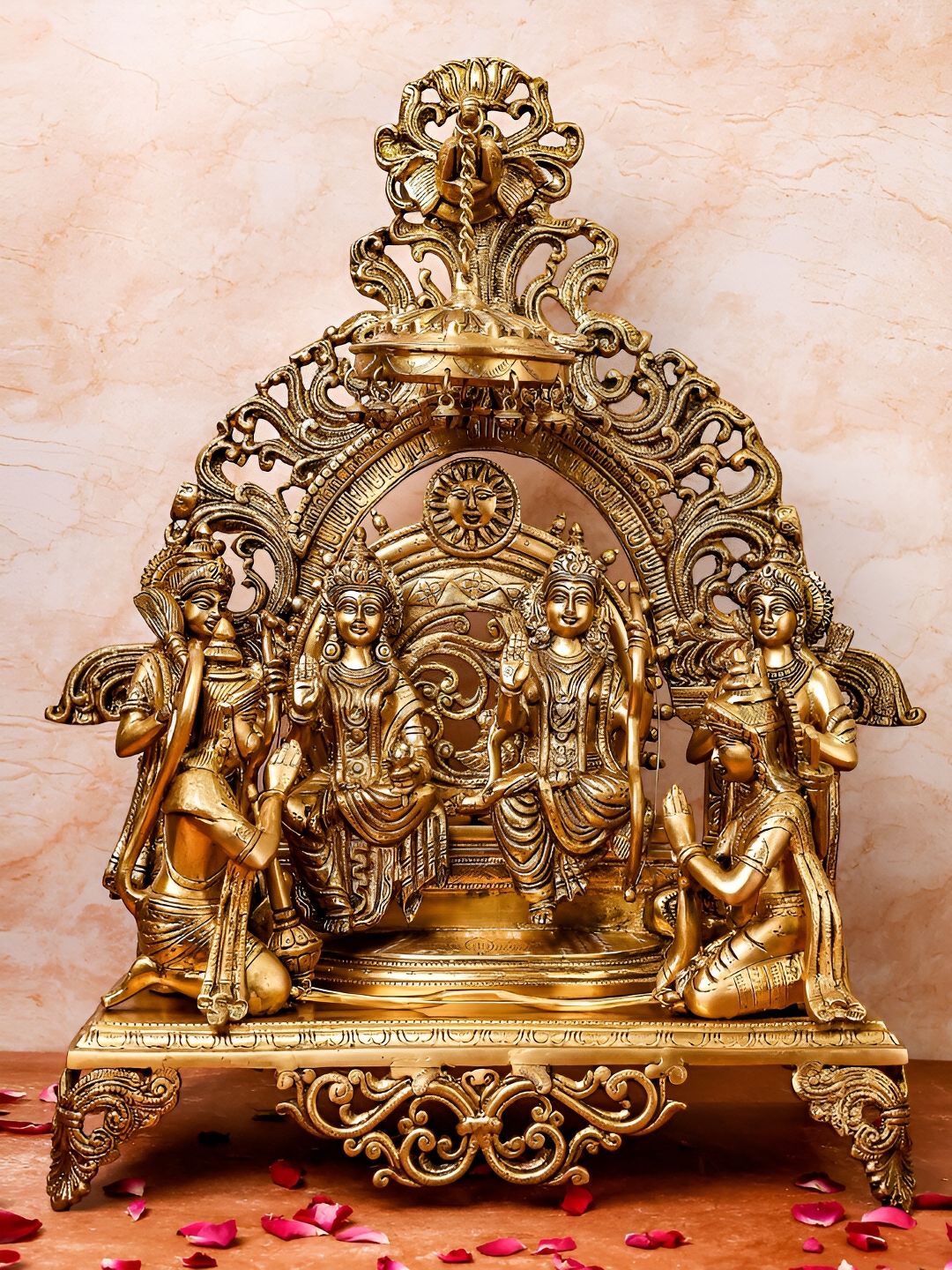 The Advitya Brass Ram Darbar On Singhasan Superfine-picture-10