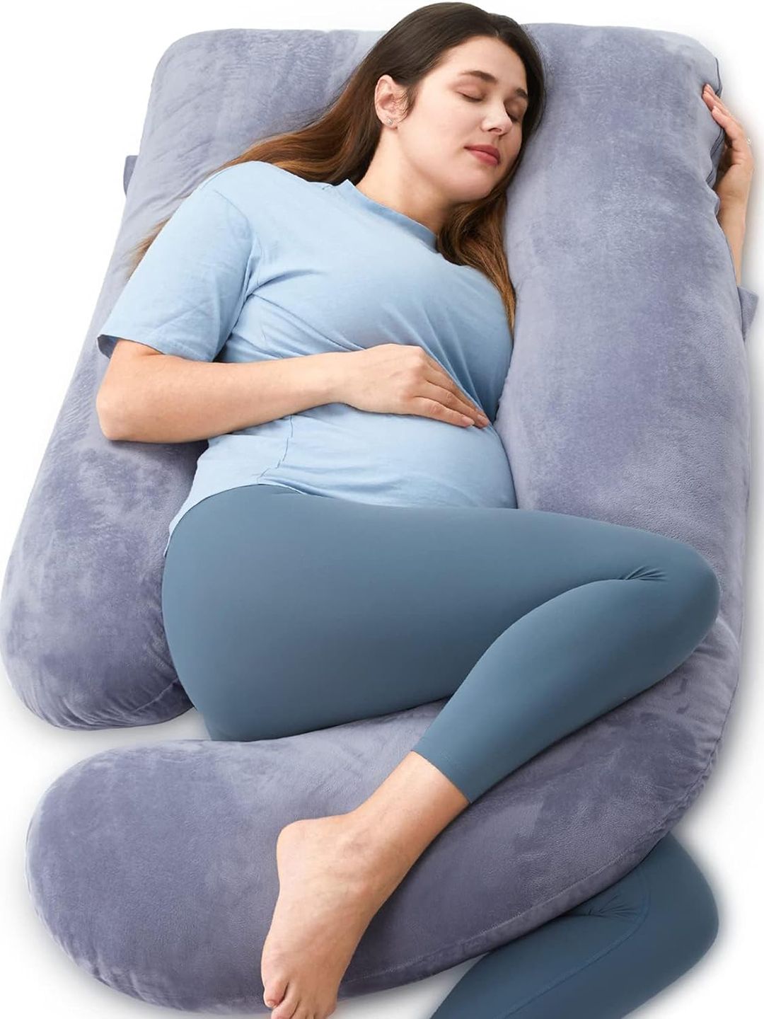 Pum Pum Grey Velvet Soft Maternity Pillow