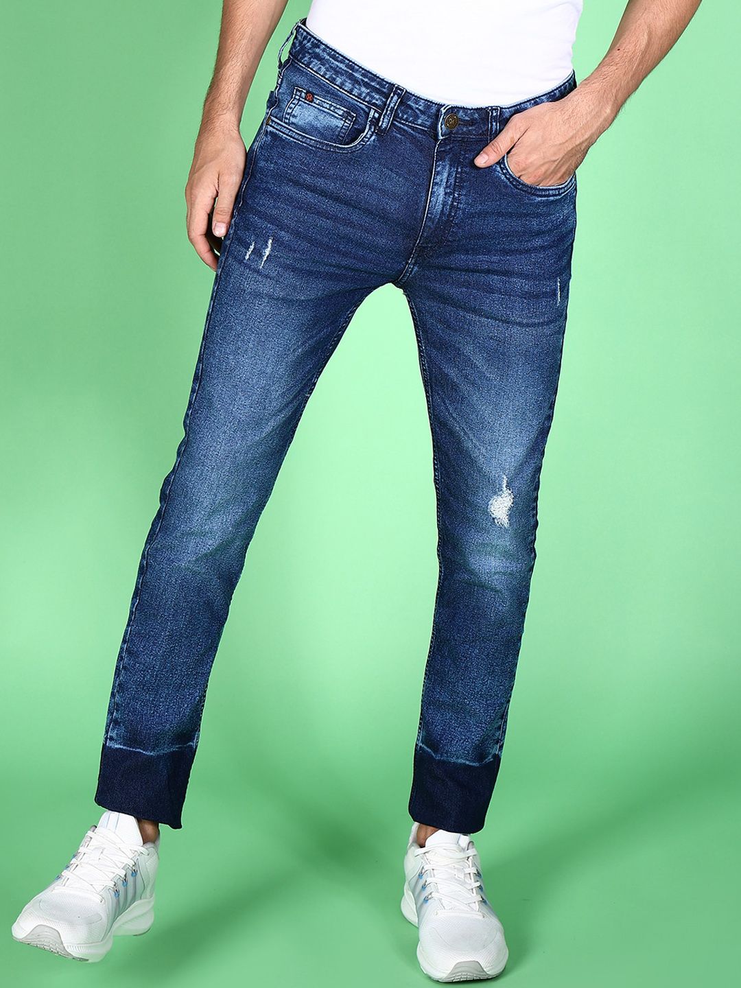 HARDSODA Men Slim Fit Mid Rise Low Distress Stretchable Jeans-image-14