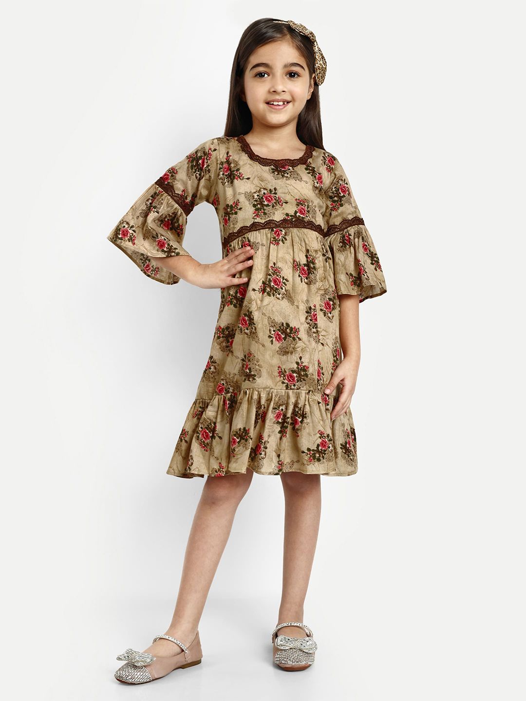 BAESD Girls Floral Printed Cotton A-Line Maxi Dress-picture-27