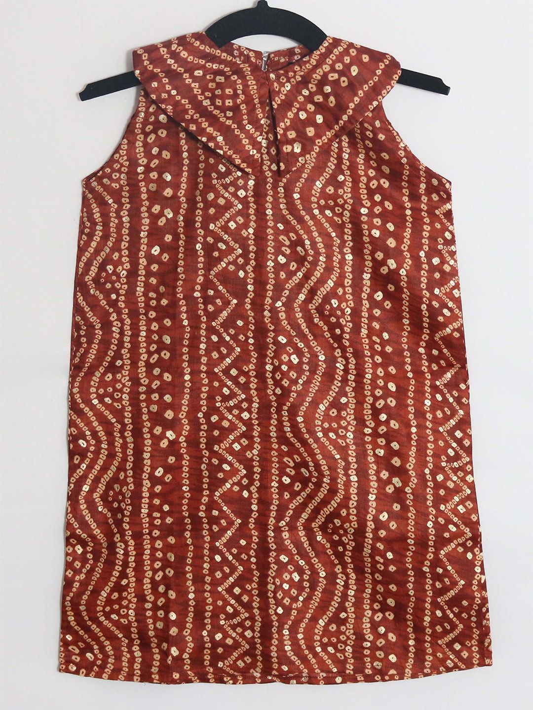 BAESD Bandhani Printed Satin A-Line Dress-picture-57