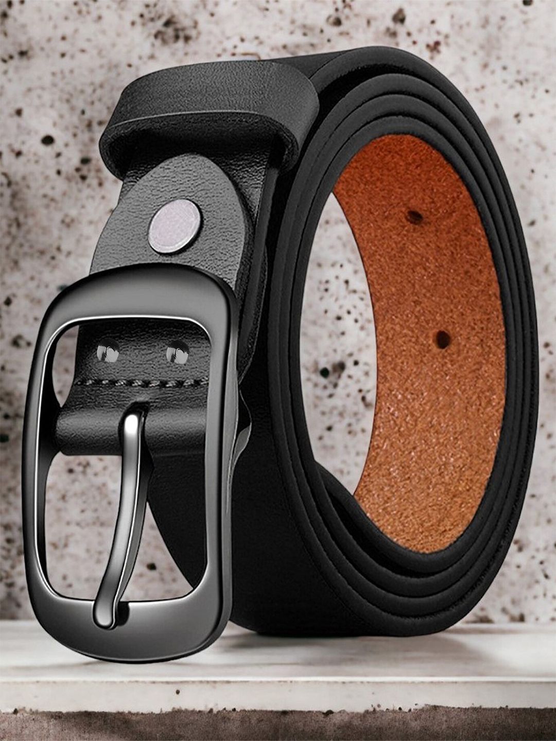 Roadster Black Leather Belt
