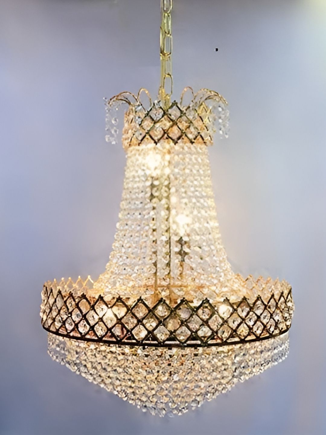 SHRI MAHAL ANTIQUES Gold Toned Jhumar Ceiling Lamp-picture-52