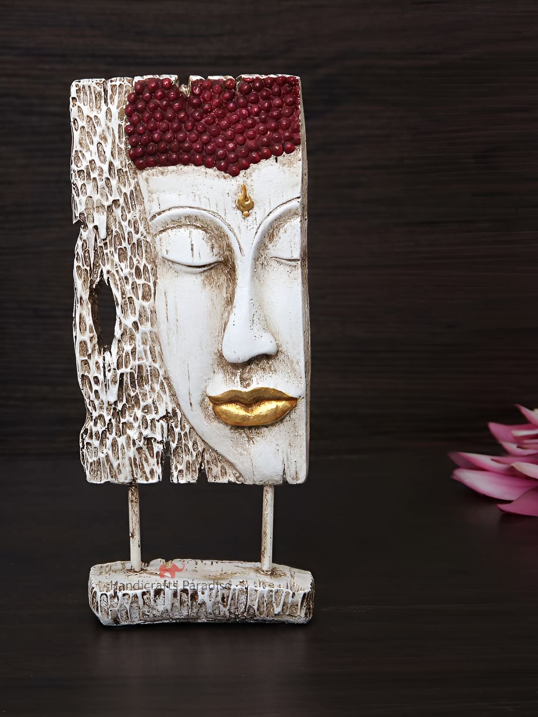 HANDICRAFTS PARADISE White & Red Buddha Figurine Showpiece-picture-39